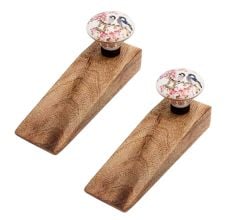 2 Pieces Birds Ceramic Wooden Door Stopper